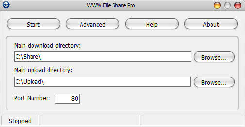 Screenshot for WWW File Share Pro 7.0